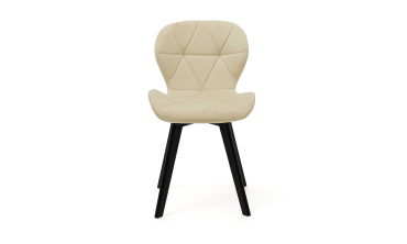 Chaises Daisy velours crème pieds noirs - lot de 2