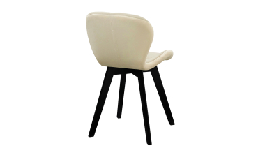 Chaises Daisy velours crème pieds noirs - lot de 2