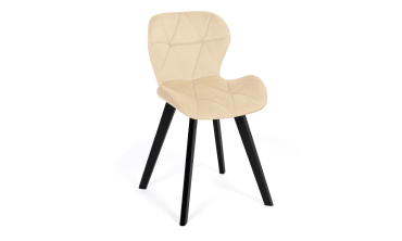 Chaises Daisy velours crème pieds noirs - lot de 4