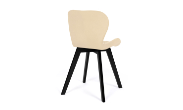 Chaises Daisy velours crème pieds noirs - lot de 4