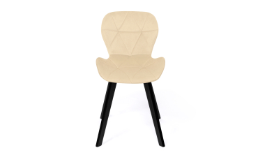 Chaises Daisy velours crème pieds noirs - lot de 4