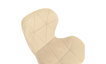 Chaises Daisy velours crème pieds noirs - lot de 4