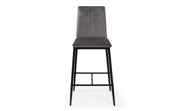 Tabourets de bar Jade velours gris foncé - lot de 2