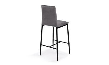 Tabourets de bar Jade velours gris foncé - lot de 2
