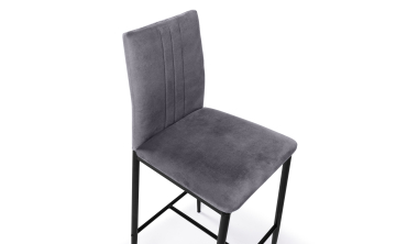 Tabourets de bar Jade velours gris foncé - lot de 2