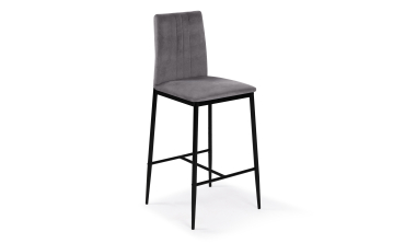 Tabourets de bar Jade velours gris foncé - lot de 4