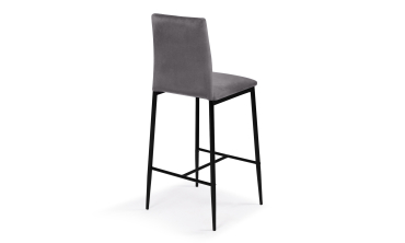 Tabourets de bar Jade velours gris foncé - lot de 4