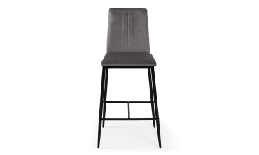 Tabourets de bar Jade velours gris foncé - lot de 4