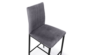 Tabourets de bar Jade velours gris foncé - lot de 4