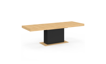 Table à manger extensible Tania bois et noir 200-250cm