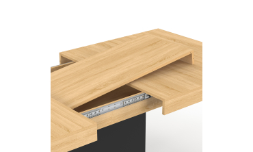 Table à manger extensible Tania bois et noir 200-250cm