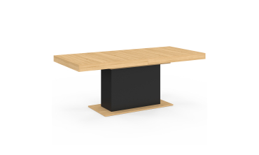 Table à manger extensible Tania bois et noir 200-250cm