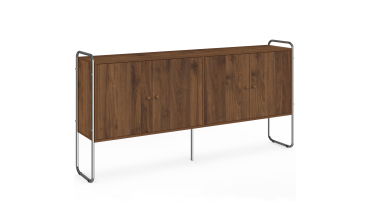 Buffet Rosalina effet noyer et chrome 160cm