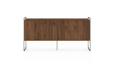 Buffet Rosalina effet noyer et chrome 160cm