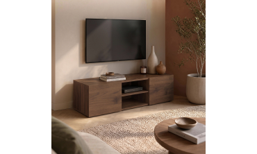 Meuble TV Kléa effet noyer 113cm