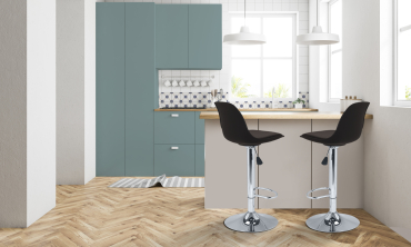 Tabourets de bar Karl noirs pied métal réglable - lot de 2