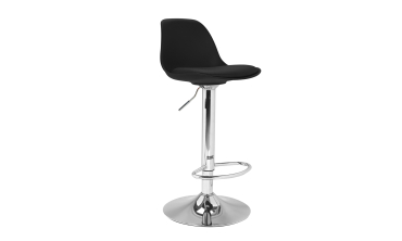 Tabourets de bar Karl noirs pied métal réglable - lot de 2