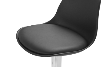 Tabourets de bar Karl noirs pied métal réglable - lot de 2