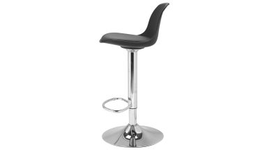 Tabourets de bar Karl noirs pied métal réglable - lot de 2