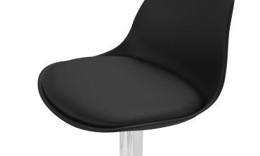 Tabourets de bar Karl noirs pied métal réglable - lot de 2