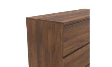 Commode Tom 6 tiroirs effet bois noyer