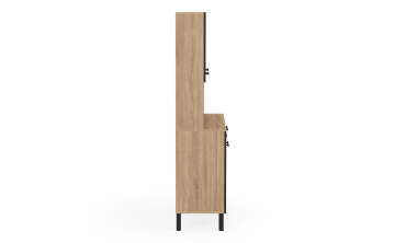 Meuble cuisine Divino noir et bois 80x177cm