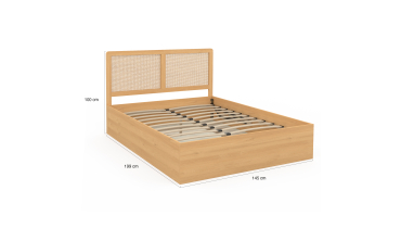 Lit coffre Eva 140x190cm cannage