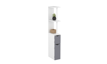 Colonne salle de bain blanche et grise 118cm