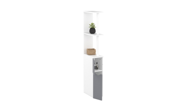 Colonne salle de bain blanche et grise 118cm
