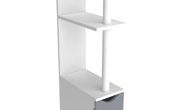 Colonne salle de bain blanche et grise 118cm