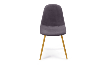 Chaises Sofia en velours gris foncé et pieds dorés - lot de 2