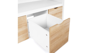 Meuble de rangement enfant Mia 3 cubes effet hêtre et blanc