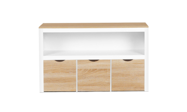 Meuble de rangement enfant Mia 3 cubes effet hêtre et blanc