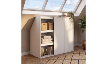 Armoire sous pente Tom 3 portes coulissantes blanches
