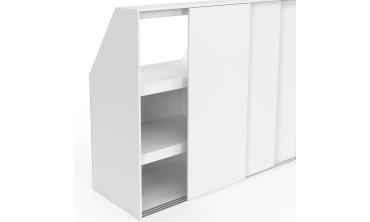 Armoire sous pente Tom 3 portes coulissantes blanches