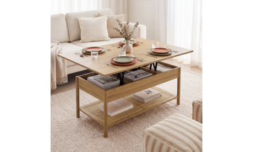 Table basse relevable dépliante Erin cannage