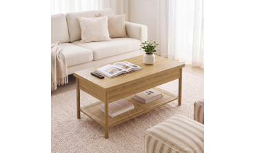 Table basse relevable dépliante Erin cannage