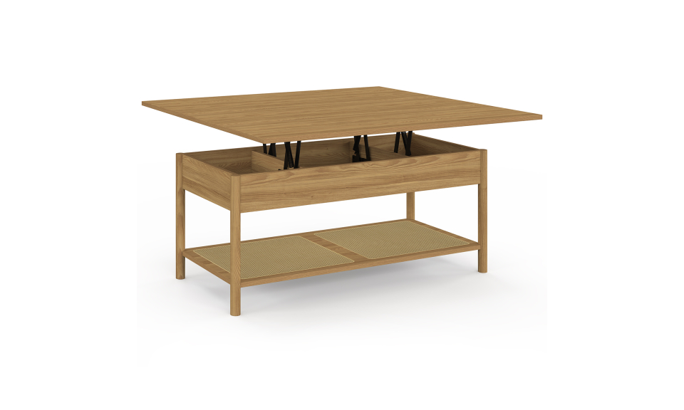 Table basse relevable dépliante Erin cannage