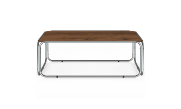 Table basse Rosalina effet noyer et métal chromé