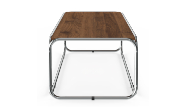 Table basse Rosalina effet noyer et métal chromé