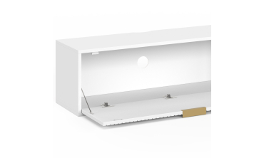 Meuble TV suspendu Arlo effet lattes blanc 180cm
