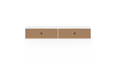 Meuble TV suspendu Arlo effet lattes blanc 180cm