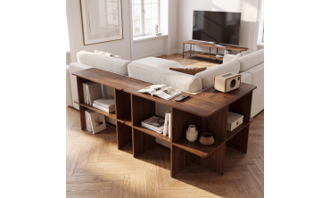 Etagère dos de canapé Cisano effet noyer