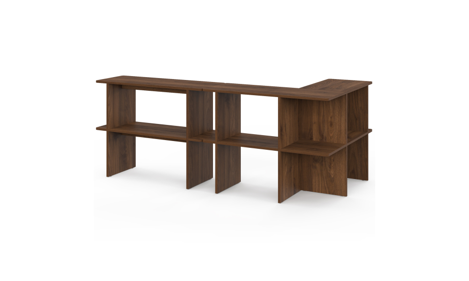 Etagère dos de canapé Cisano effet noyer
