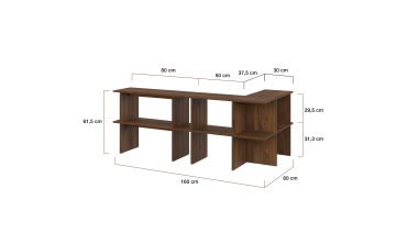 Etagère dos de canapé Cisano effet noyer