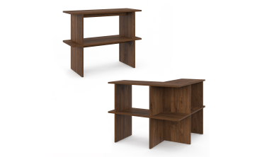 Etagère dos de canapé Cisano effet noyer