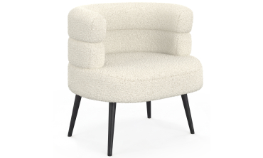 Fauteuil Janice bouclette beige pieds métal