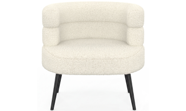 Fauteuil Janice bouclette beige pieds métal
