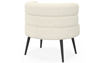 Fauteuil Janice bouclette beige pieds métal