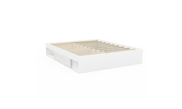 Cadre de lit Orem 160x200cm blanc tiroir coulissant